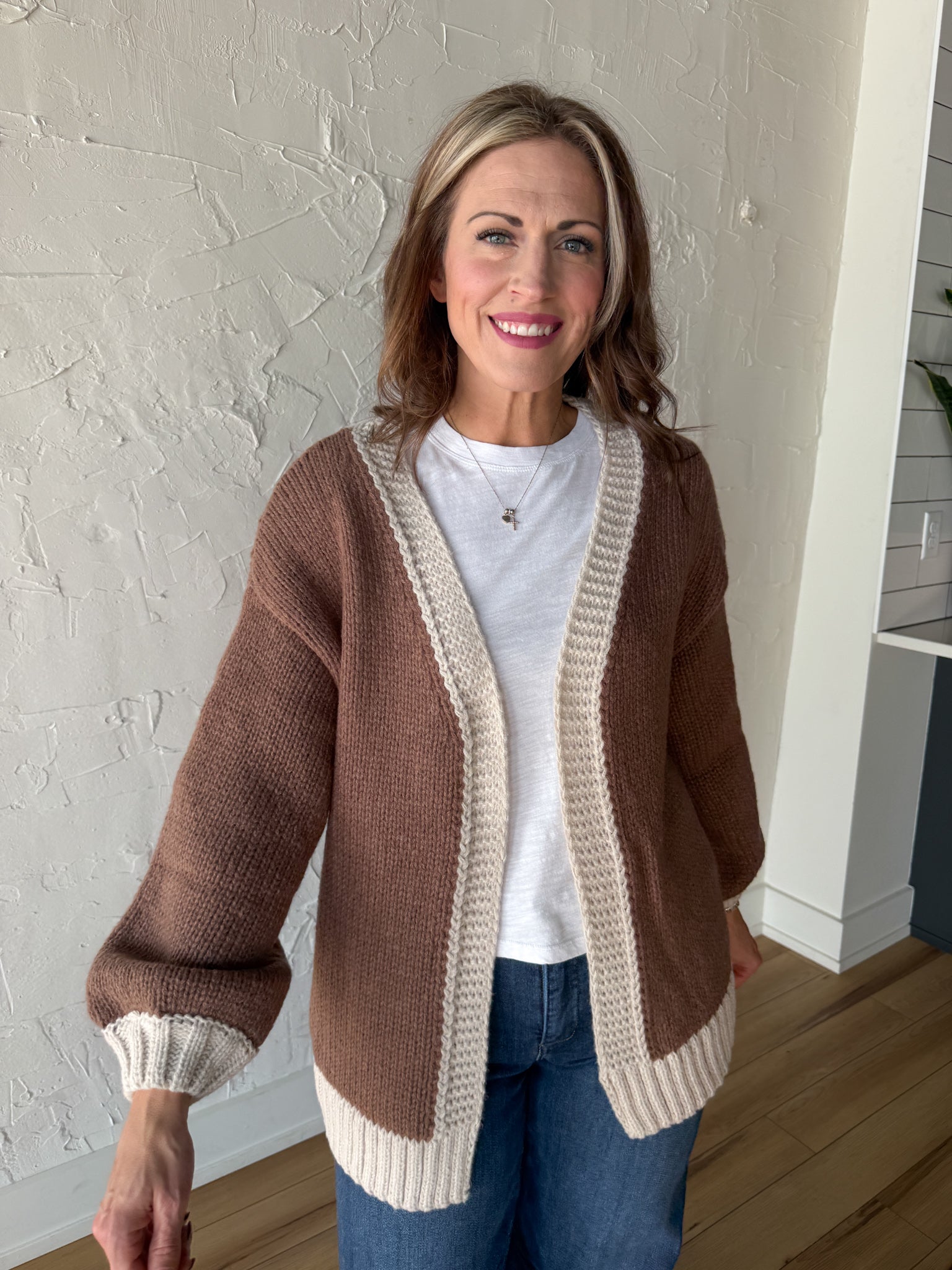 Open Front Sweater Cardigan- Mocha - Ana Patricia Boutique