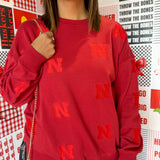 Nebraska Ritter Crewneck- Red