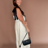 Embroidery Detail Midi Dress- Oatmeal - Ana Patricia Boutique