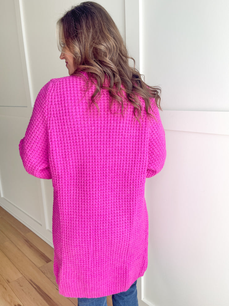 Hot Girl Cardigan- Fuchsia