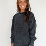 Double Ribbed Pullover- Black