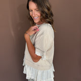 Ruffle Layer Top- Natural