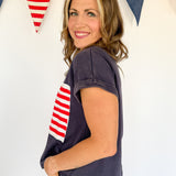 American Flag Top- Navy
