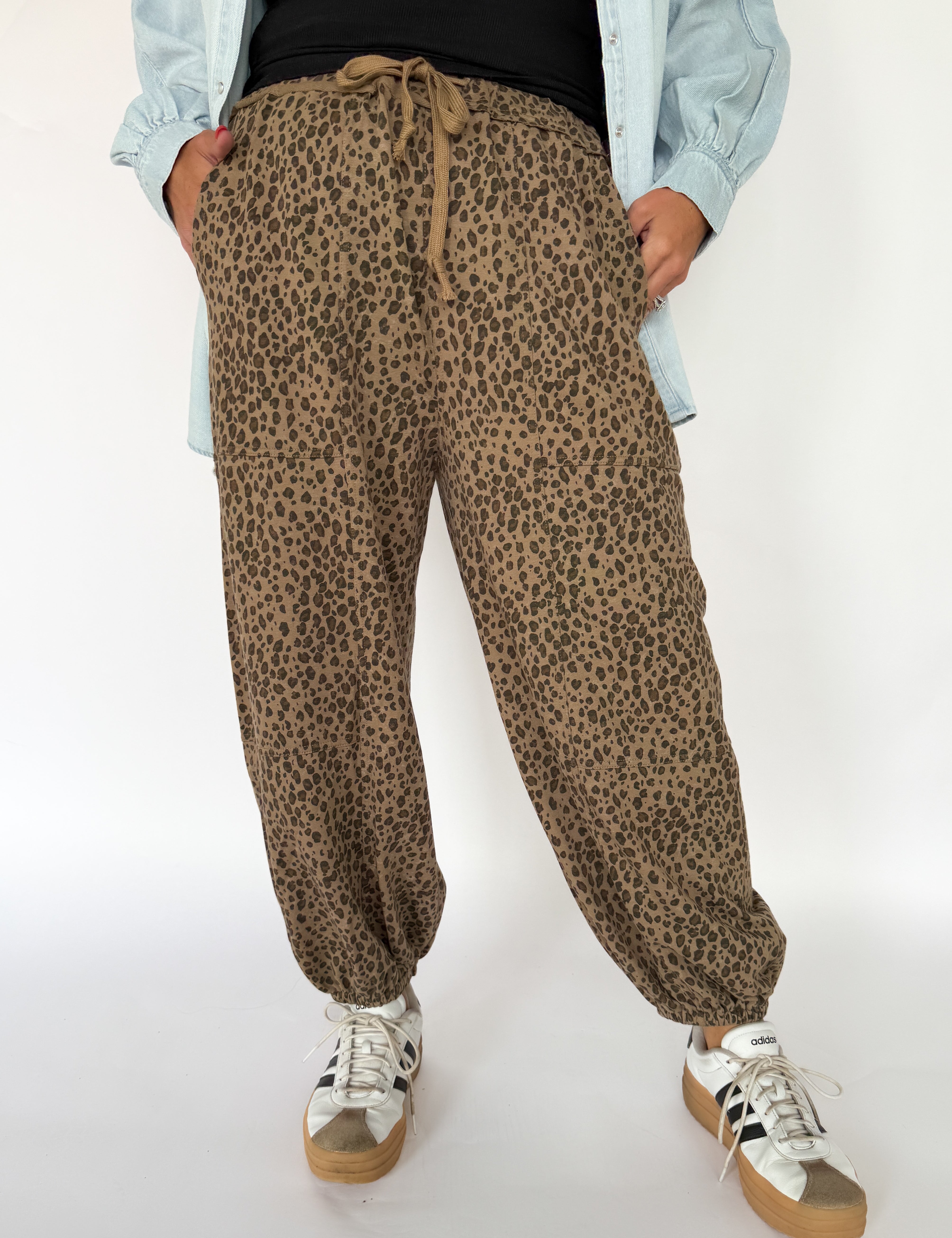 Leopard Terry Joggers - Ana Patricia Boutique