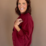 Front Pocket Pullover- Burgundy