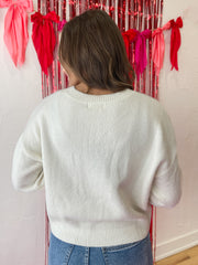 Heart on My Sleeve Sweater-White/Pnk