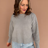 Cropped Sweater- Grey