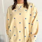 Polka Dot French Terry Top- Yellow/Blue - Ana Patricia Boutique