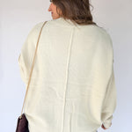 V Neck Waffleknit Cardigan- Ivory - Ana Patricia Boutique
