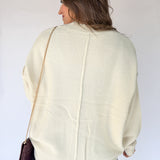 V Neck Waffleknit Cardigan- Ivory - Ana Patricia Boutique