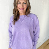 Mineral Wash Pullover- Violet