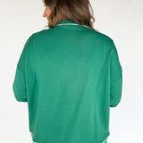 Scuba Piping Cardi- Green/Cream