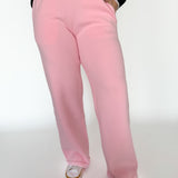 Fleece Wide Leg Sweatpants- Pink