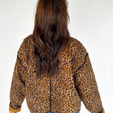 Quilted Puffer Jacket- Leopard