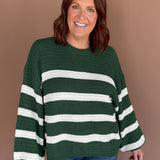 Striped Oversized Sweater- Green