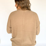 V Neck Waffleknit Cardigan- Dark Taupe - Ana Patricia Boutique