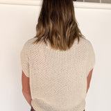 Mock Neck Knit Sweater- Cream