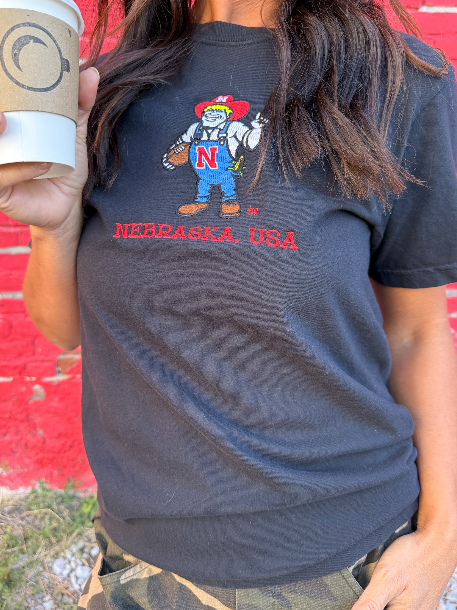 Herbie Embroidered Tee- Black - Ana Patricia Boutique