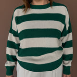 Thick Stripe Sweater- Hunter Green