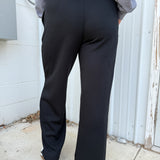 Soft Scuba Wide Pants- Black