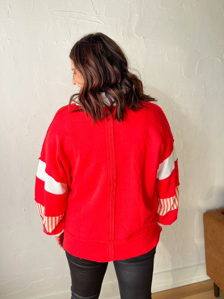 Wanderlust Pullover- Red/Ivory