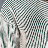 Two Tone Crewneck Sweater- Dk. Green