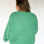 Oversized Front Pocket Sweater- Green - Ana Patricia Boutique