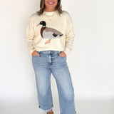 Mallard Duck Knit Sweater- Ivory