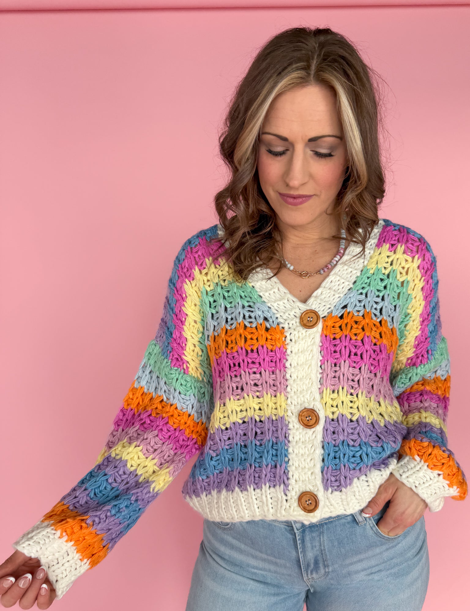 Rainbow Chunky Sweater - Ana Patricia Boutique