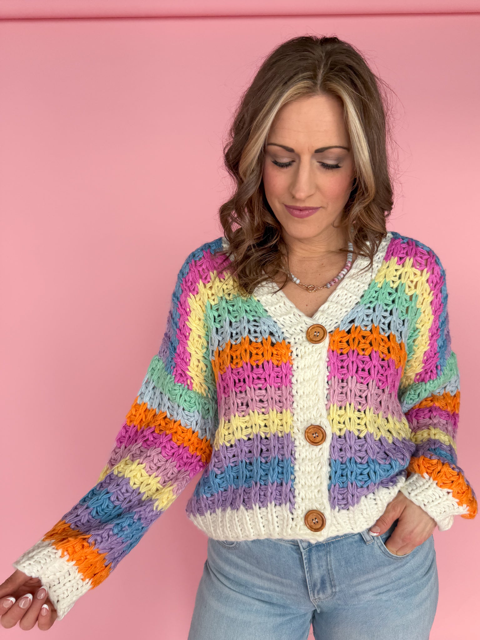 Rainbow Chunky Sweater - Ana Patricia Boutique