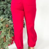 Fleece Jogger Sweatpants- Red