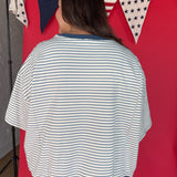 USA Rope Embroidery Top- Blue - Ana Patricia Boutique
