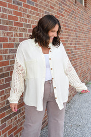 The Grace Button Down Top-Natural