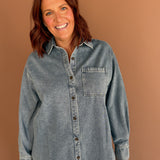 Denim Button Up Shirt - Ana Patricia Boutique