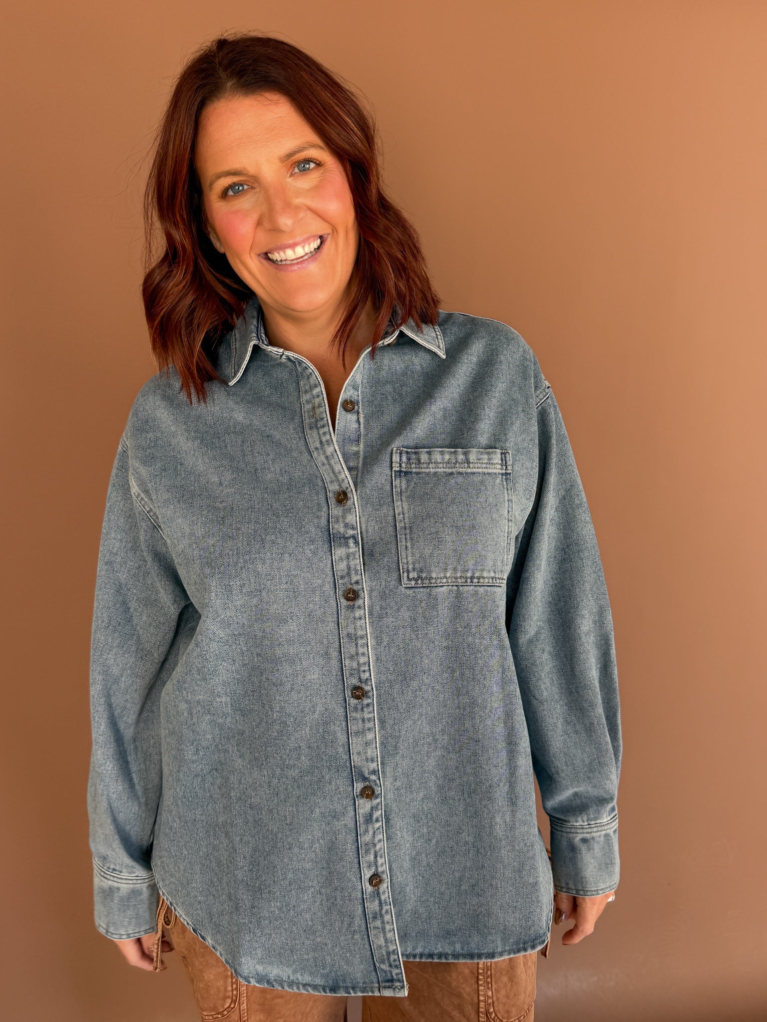 Denim Button Up Shirt - Ana Patricia Boutique