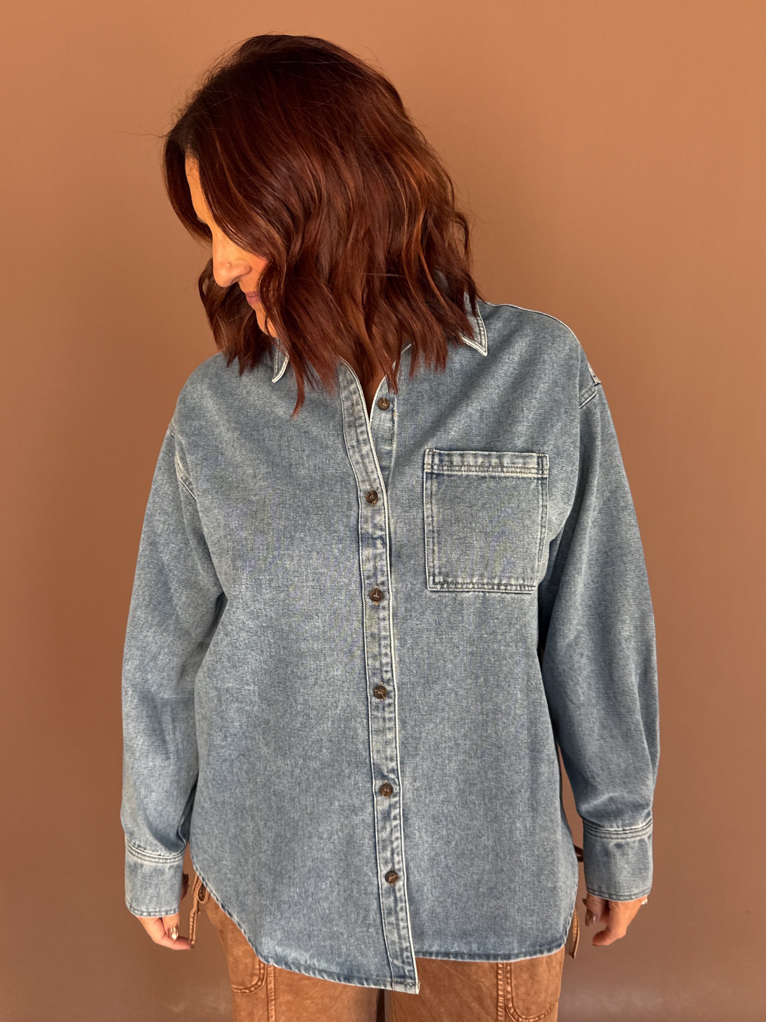 Denim Button Up Shirt - Ana Patricia Boutique