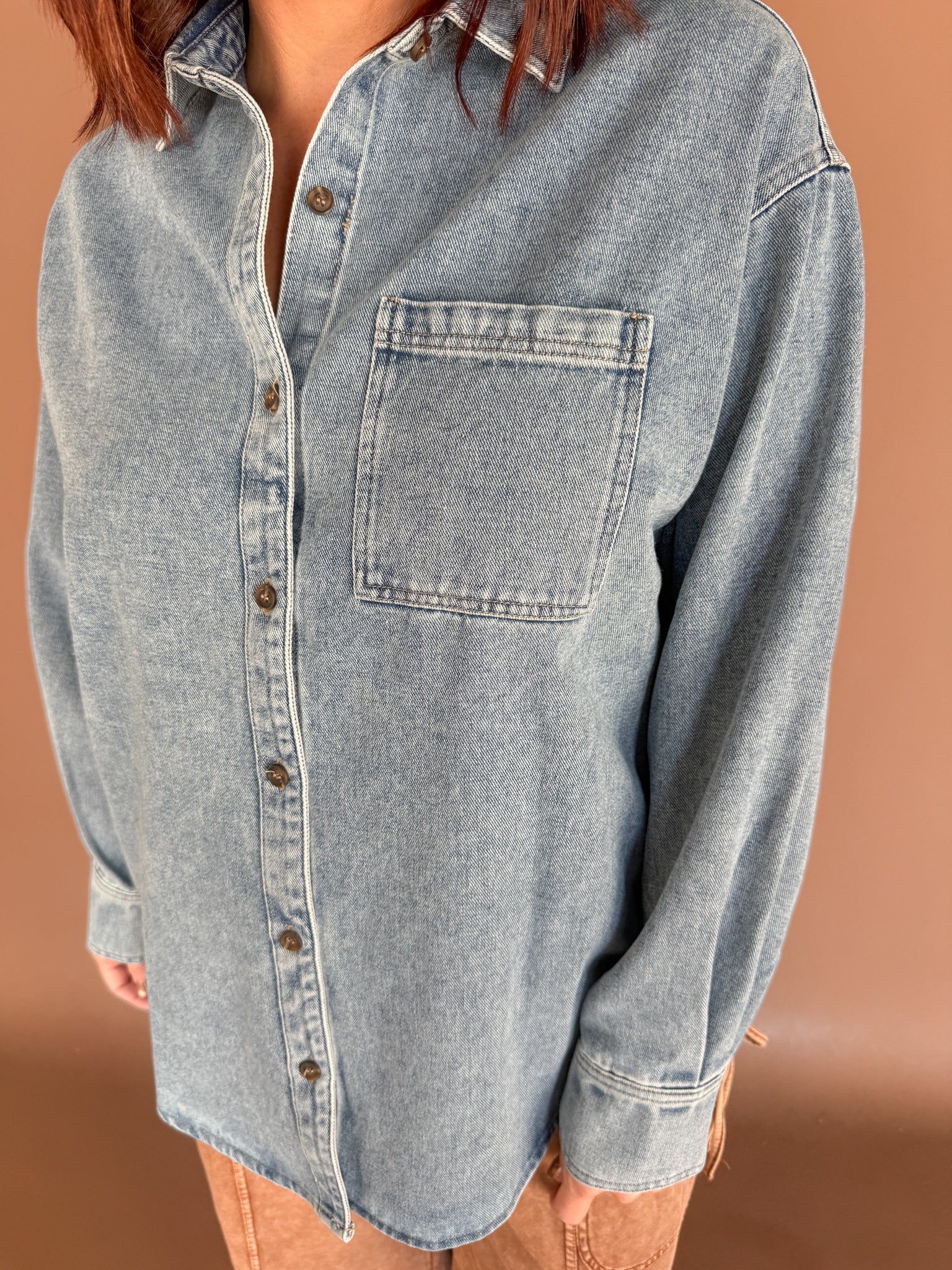 Denim Button Up Shirt - Ana Patricia Boutique