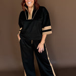 Short Sleeve Zip Up Sweatshirt - Ana Patricia Boutique