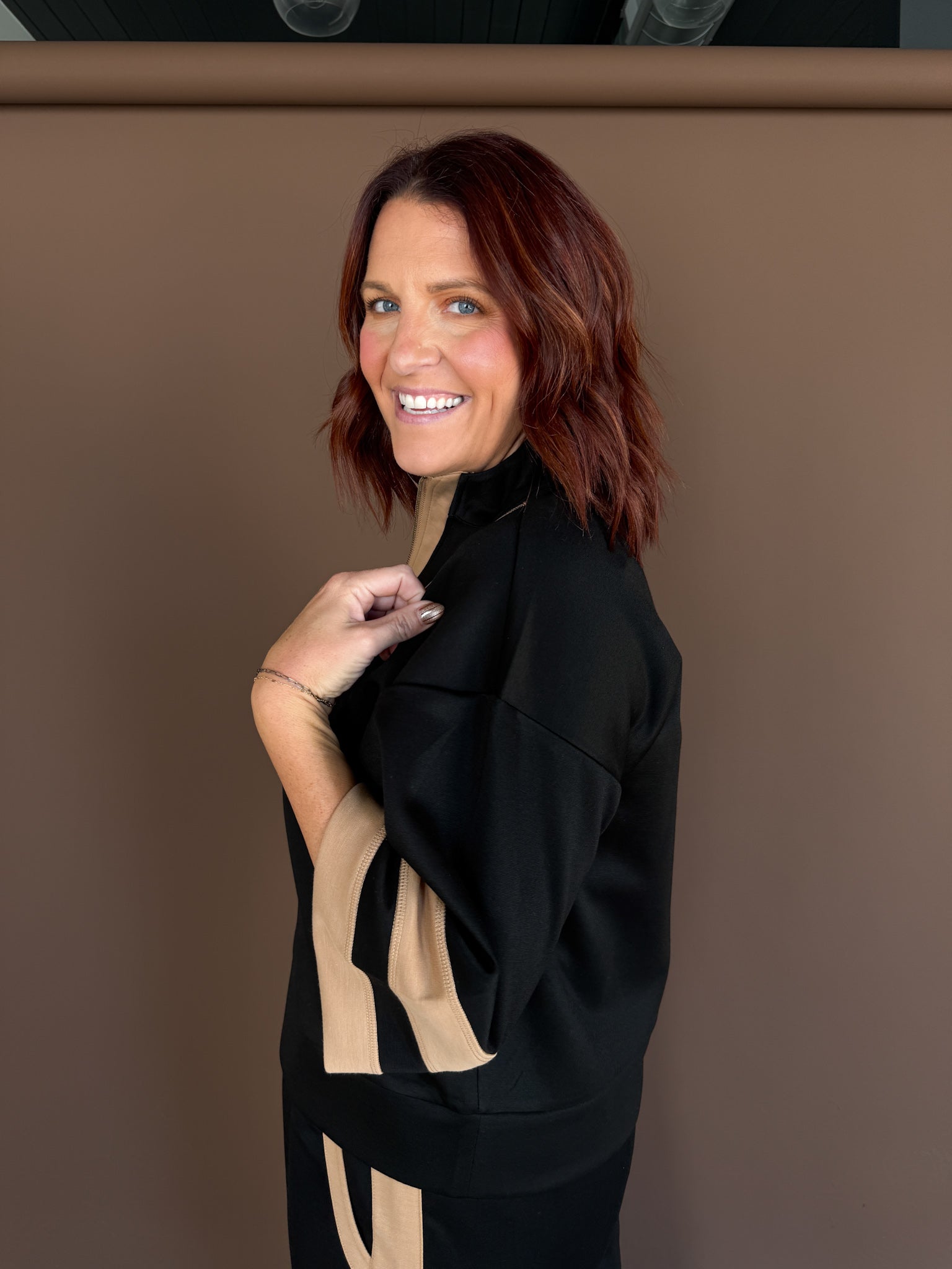 Short Sleeve Zip Up Sweatshirt - Ana Patricia Boutique