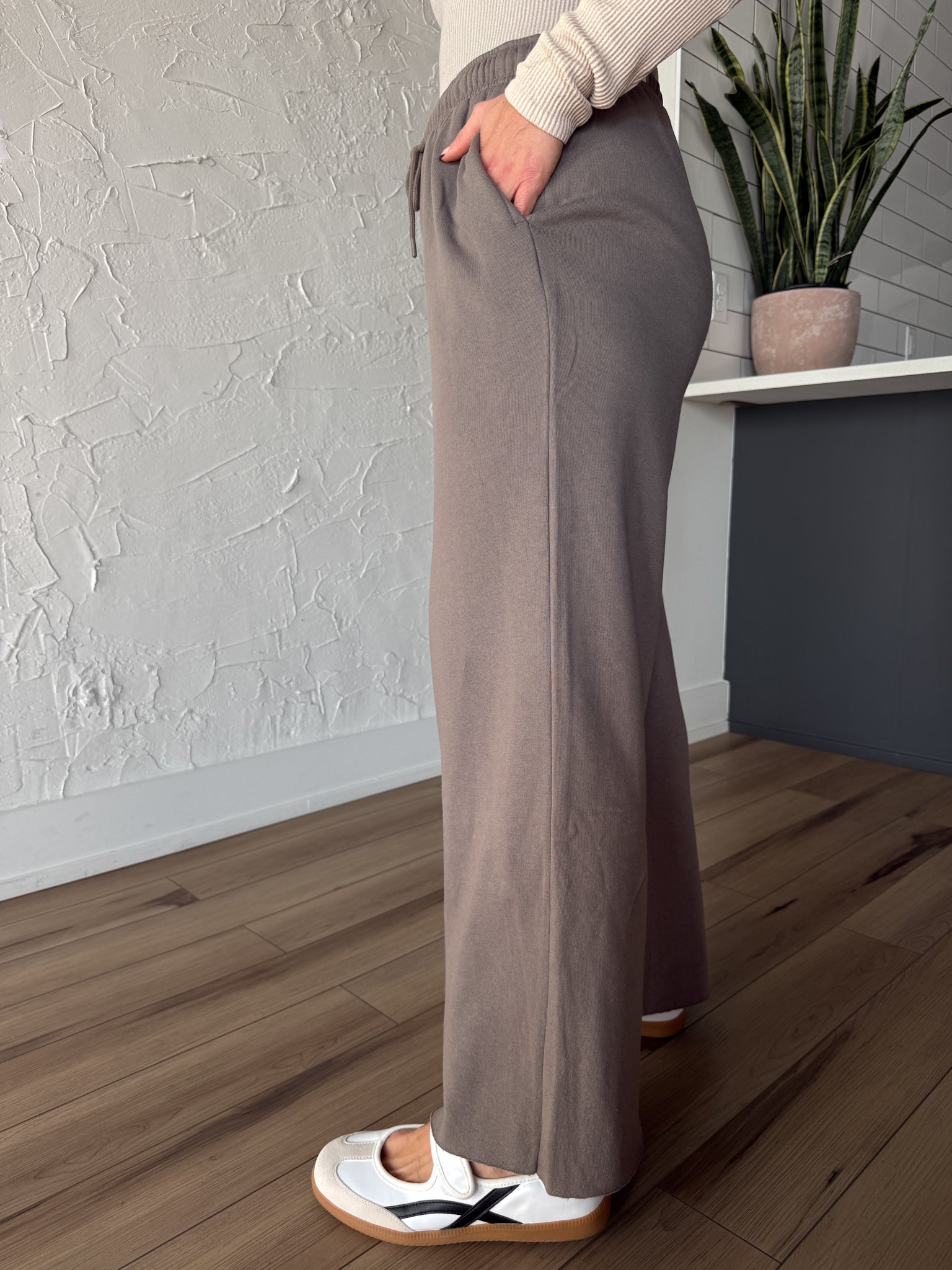 Mid Rise Raw Hem Sweatpants- Light Mocha - Ana Patricia Boutique