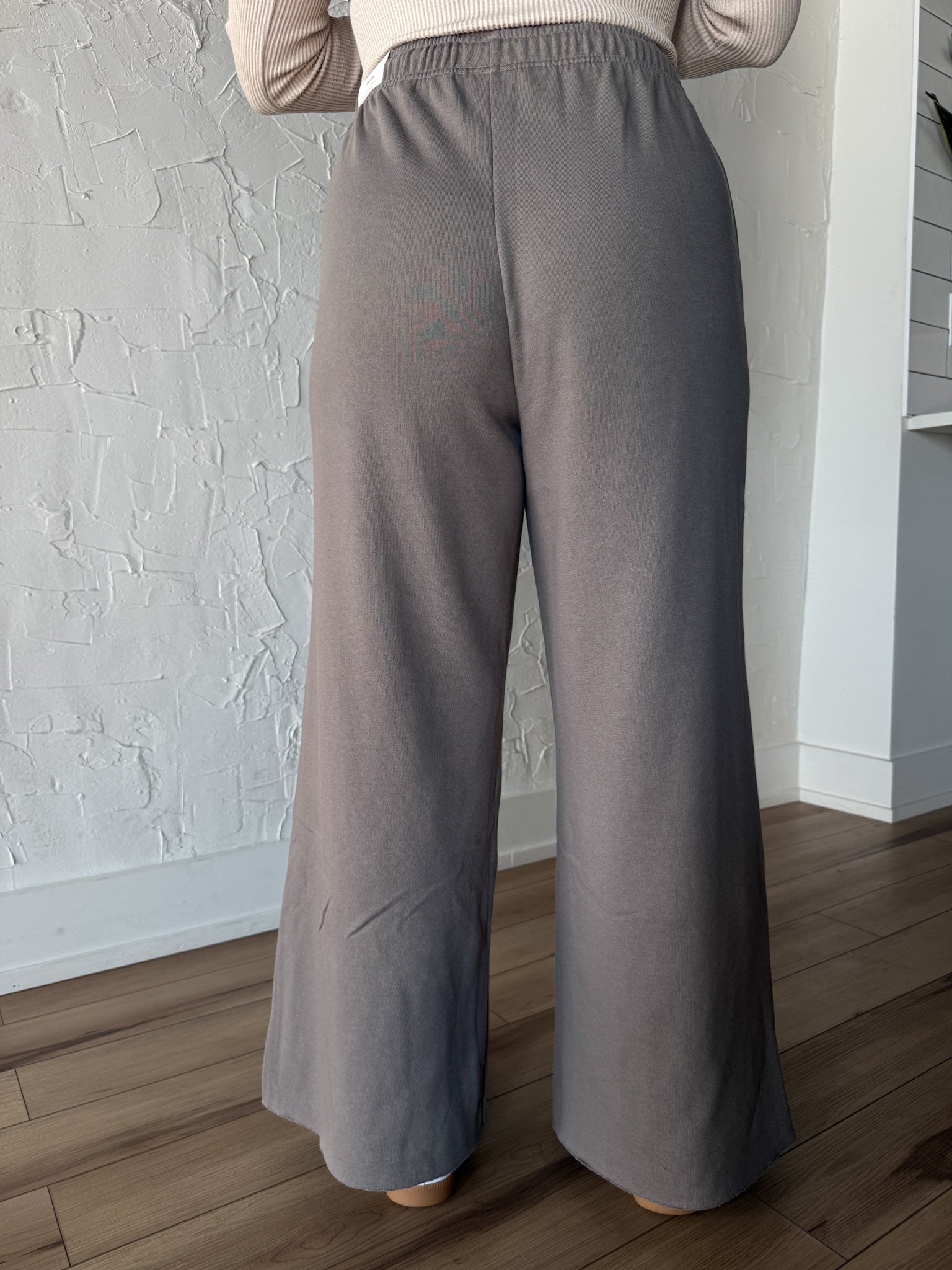 Mid Rise Raw Hem Sweatpants- Light Mocha - Ana Patricia Boutique