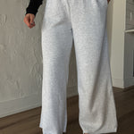 Mid Rise Raw Hem Sweatpants- Grey - Ana Patricia Boutique
