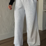 Mid Rise Raw Hem Sweatpants- Grey - Ana Patricia Boutique