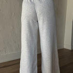 Mid Rise Raw Hem Sweatpants- Grey - Ana Patricia Boutique