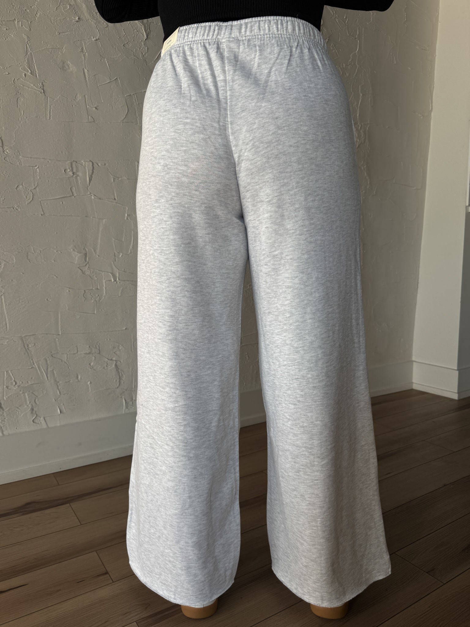 Mid Rise Raw Hem Sweatpants- Grey - Ana Patricia Boutique