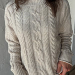 Cable Knit Mock Neck Sweater- Oatmeal - Ana Patricia Boutique