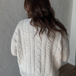 Cable Knit Mock Neck Sweater- Oatmeal - Ana Patricia Boutique