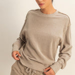 Burnout Crewneck-Mocha - Ana Patricia Boutique