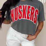 Huskers Bold Sewn Crop Tee