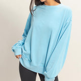 Mineral Wash Crewneck- Blue - Ana Patricia Boutique